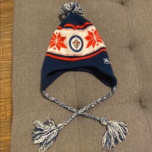 Winnipeg Jets Trapper Hat Beanie Toque Adult Winter Hat NHL PomPom Budweiser